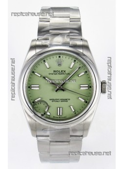 Rolex Oyster Perpetual Super Clone REF#126000 36MM Pistachio Dial Swiss Replica