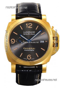 Panerai Luminor Marina PAM1115 1:1 Mirror Swiss Replica Watch 44MM Yellow Gold 