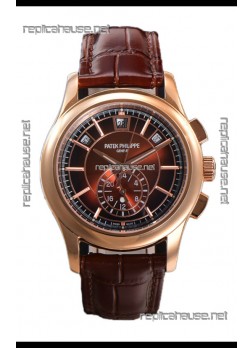 Patek Philippe 5205 Complications Moonphase Brown Dial 1:1 Mirror Swiss Replica Watch
