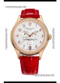 Patek Philippe Complications 4948G Annual Calendar Moonphase White Dial Rose Gold Swiss Replica