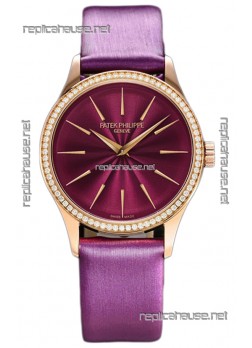 Patek Philippe Calatrava 4997 Ladies Rose Gold Pink Dial with Swiss Automatic Movement Watch