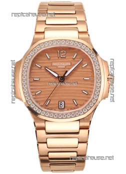 Patek Philippe Nautilus 7118R 35MM 1:1 Rose Gold Case & Dial 1:1 Mirror Replica Watch