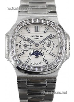 Patek Philippe Nautilus 5740 Perpetual Calendar Stainless Steel White Dial Swiss Replica Watch 