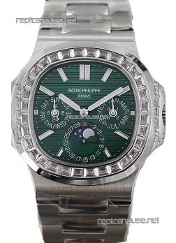Patek Philippe Nautilus 5740 Perpetual Calendar Stainless Steel Green Dial Swiss Replica Watch 