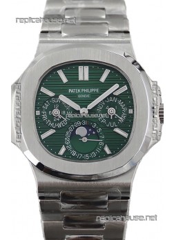 Patek Philippe Nautilus 5740 Perpetual Calendar Stainless Steel Green Dial Swiss Replica Watch 