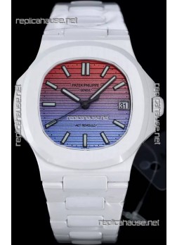Patek Philippe Nautilus 5711 AET Remould White Ceramic Edition Gradient Dial Swiss Replica Watch