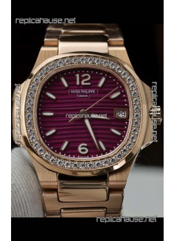 Patek Philippe Nautilus 7010/1R-013 Rose Gold Casing 32MM Swiss Quartz 1:1 Mirror Replica
