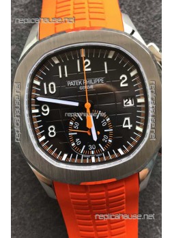 Patek Philippe Aquanaut 5968 Chronograph Steel Casing Orange Strap Watch in Swiss Automatic Movement