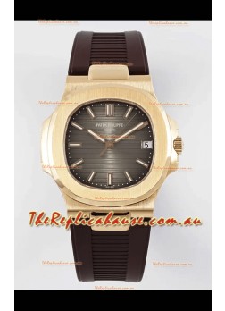 Patek Philippe Nautilus 5711/1R-001 1:1 Mirror Replica in 904L Steel Rose Gold Brown Dial