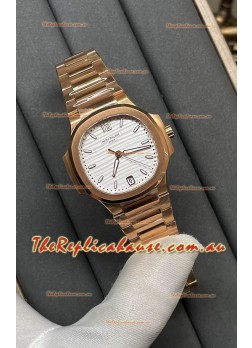 Patek Philippe Nautilus 7118/1200R-001 35MM 1:1 Mirror Swiss Replica Watch in White Dial