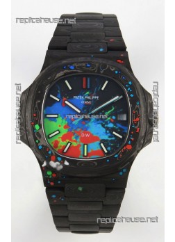Patek Philippe Nautilus 5711 DiW Motley Carbon Dial 1:1 Mirror Swiss Replica Watch