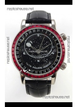 Patek Philippe Grand Complications 6102 Black Dial Red Diamonds Swiss Replica Watch 