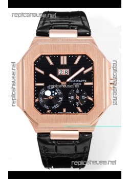 Patek Philippe Cubitus 5822 Rose Gold Casing Black Dial Swiss Replica Watch