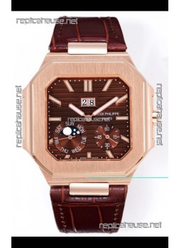 Patek Philippe Cubitus 5822 Rose Gold Casing Brown Dial Swiss Replica Watch