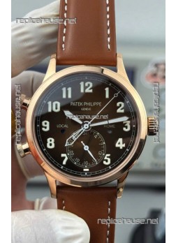 Patek Philippe Complications 5524G Calatrava Travel Time Blue Dial Replica Watch 