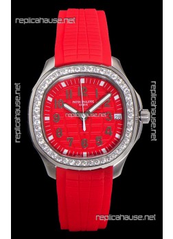 Patek Philippe Super Clone Aquanaut Stainless Steel Red Dial 38.5MM Watch 