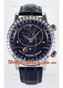 Patek Philippe 6104 Grand Complications Superclone Watch in Stainless Steel - Diamonds Bezel 