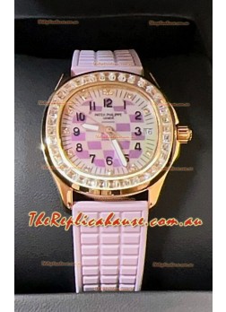 Patek Philippe Super Clone Aquanaut LUCE 5072R Rose Gold Automatic in Pink Dial 35MM