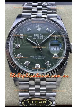 Rolex Datejust Cal.3235 Movement 1:1 Mirror Replica 904L Steel 36MM - Green Palm Motif Dial