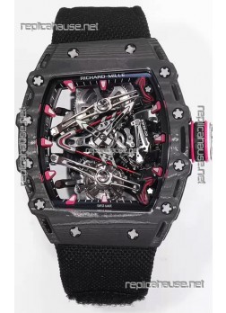 Richard Mille RM38-02 Carbon Casing Bubba Watson Black Nylon Tourbillon Movement 1:1 Mirror Replica