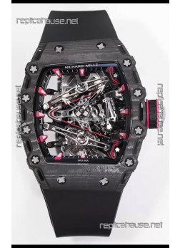 Richard Mille RM38-02 Carbon Casing Bubba Watson Black Rubber Tourbillon Movement 1:1 Mirror Replica