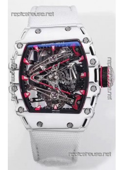 Richard Mille RM38-02 Carbon Casing Bubba Watson White Nylon Tourbillon Movement 1:1 Mirror Replica
