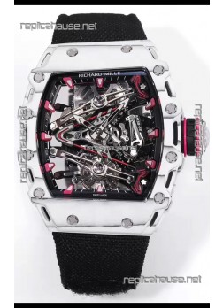Richard Mille RM38-02 White Carbon Bubba Watson Black Nylon Tourbillon Movement 1:1 Mirror Replica
