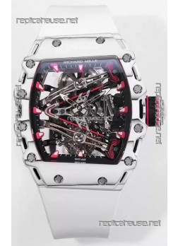 Richard Mille RM38-02 White Carbon Bubba Watson White Rubber Tourbillon Movement 1:1 Mirror Replica