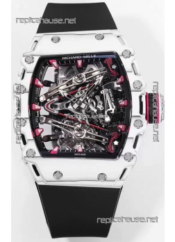 Richard Mille RM38-02 White Carbon Bubba Watson Black Rubber Tourbillon Movement 1:1 Mirror Replica