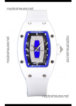 Richard Mille RM007 White Ceramic Blue Dial Automatic Superclone Swiss Replica Watch