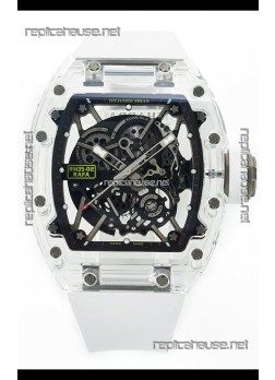Richard Mille RM35-02 Rafael Nadal Transparent Sapphires Casing with Genuine Tourbillon Super Clone Watch
