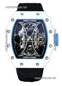 Richard Mille RM53-01 Pablo Mac Donough White TPT CASE Black Nylon Strap Swiss Replica Watch