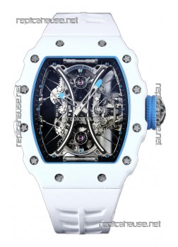 Richard Mille RM53-01 Pablo Mac Donough White TPT CASE White Rubber Strap Swiss Replica Watch