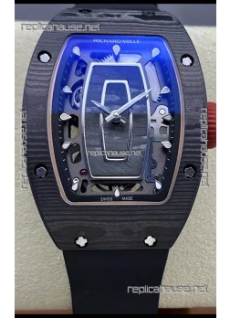 Richard Mille RM07 Black Carbon Casing Black Strap 1:1 Superclone Swiss Replica Watch 