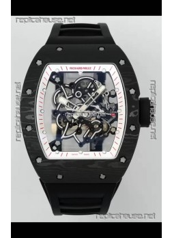 Richard Mille RM055 Black Carbon Casing Black Rubber 1:1 Superclone Genuine Tourbillon Watch 