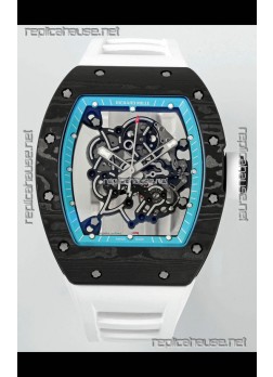Richard Mille RM055 Black Carbon Casing Blue Rims 1:1 Superclone Genuine Tourbillon Watch 