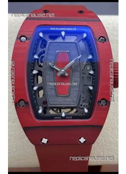 Richard Mille RM07 Red Carbon Casing 1:1 Superclone Swiss Replica Watch 