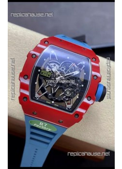 Richard Mille RM35-02 Rafael Nadal Carbon Blue Strap with Genuine Tourbillon Super Clone Watch