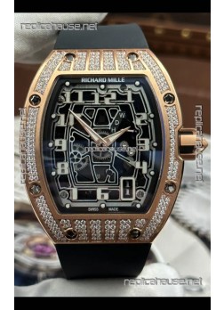 Richard Mille RM67-01 Rose Gold Mossanites Casing 1:1 Swiss Replica Watch