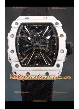 Richard Mille RM12-01 White Carbon Fiber Case Genuine Tourbillon Movement 1:1 Mirror Replica Watch