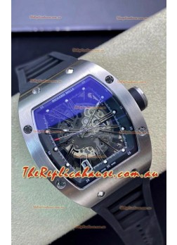 Richard Mille RM010 Stainless Steel Replica Watch in Black Strap - Roman Numerals