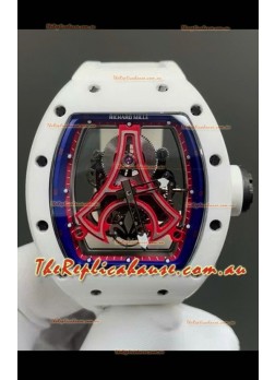 Richard Mille RM52-03 Paris Saint-Germain Tourbillon White Ceramic Swiss Replica Watch 