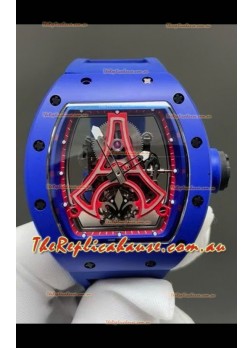 Richard Mille RM52-03 Paris Saint-Germain Tourbillon Blue Ceramic Swiss Replica Watch 