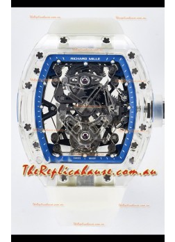 Richard Mille Super Clone 56-01 Transparent Sapphires Casing with Genuine Tourbillon Watch