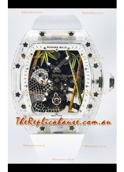 Richard Mille RM26-01 Tourbillon Panda Transparent Sapphires Casing Watch - Super Clone Replica