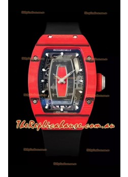 Richard Mille RM07 Red Carbon Casing 1:1 Superclone Swiss Replica Watch