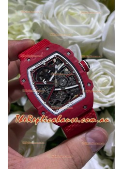 Richard Mille Super Clone RM67-02 Red Carbon TPT 37 Grams Watch Red Strap