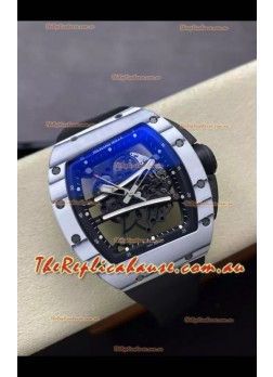 Richard Mille Super Clone RM61-01 Yohan Blake White Quartz NTPT Casing Tourbillon Movement 