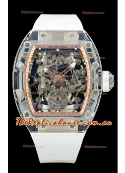 Richard Mille Super Clone 56-01 Transparent Sapphires Casing with Genuine Tourbillon Watch