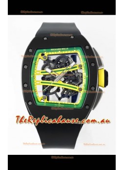 Richard Mille Super Clone RM61-01 Black Ceramic Black Strap Swiss Replica Watch
